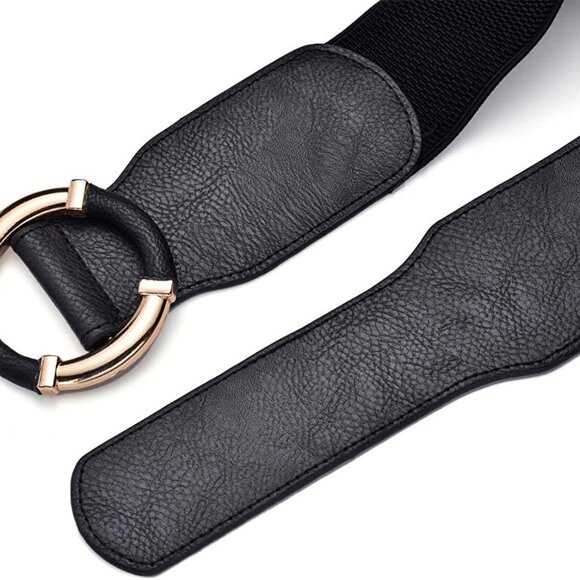 Women Elastic Belt Dress Stretchy Wide Waist